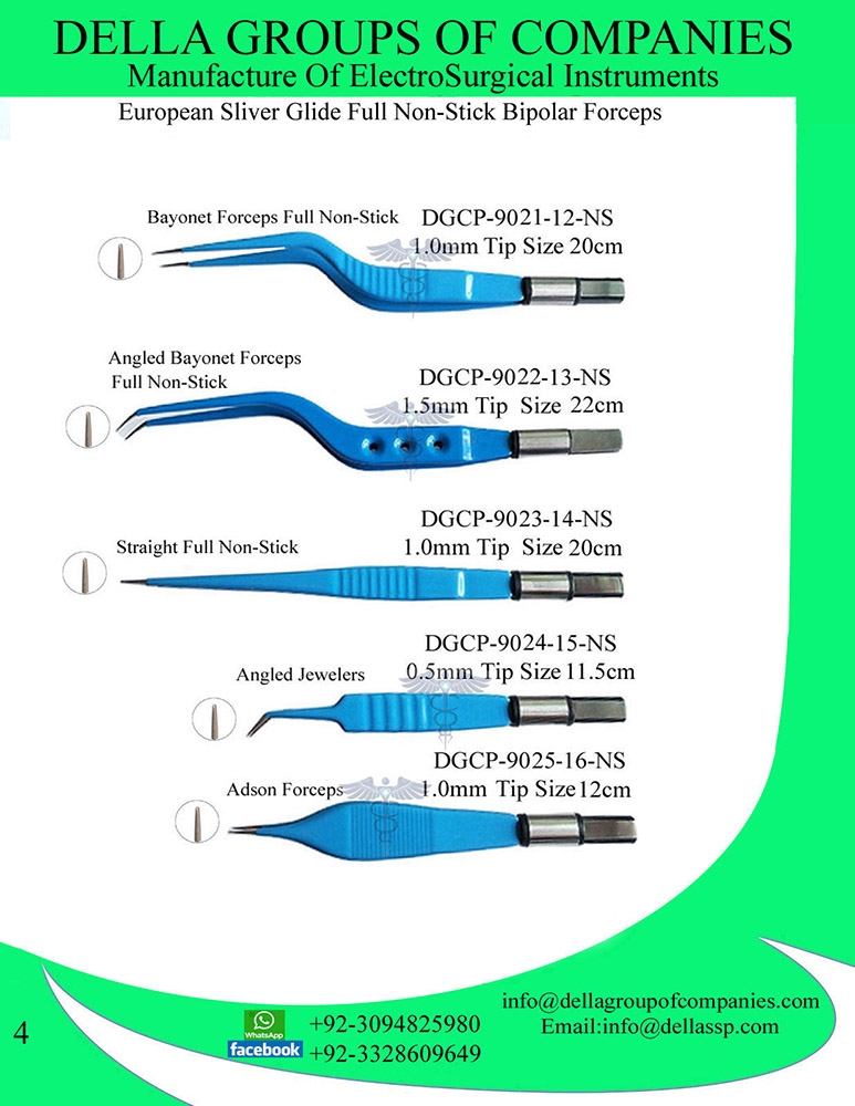 European Sliver Glide Full Non-Stick Bipolar Forceps