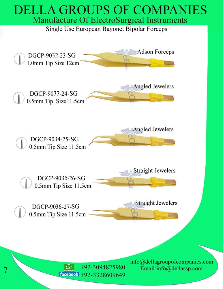 Single Use European Bayonet Bipolar Forceps