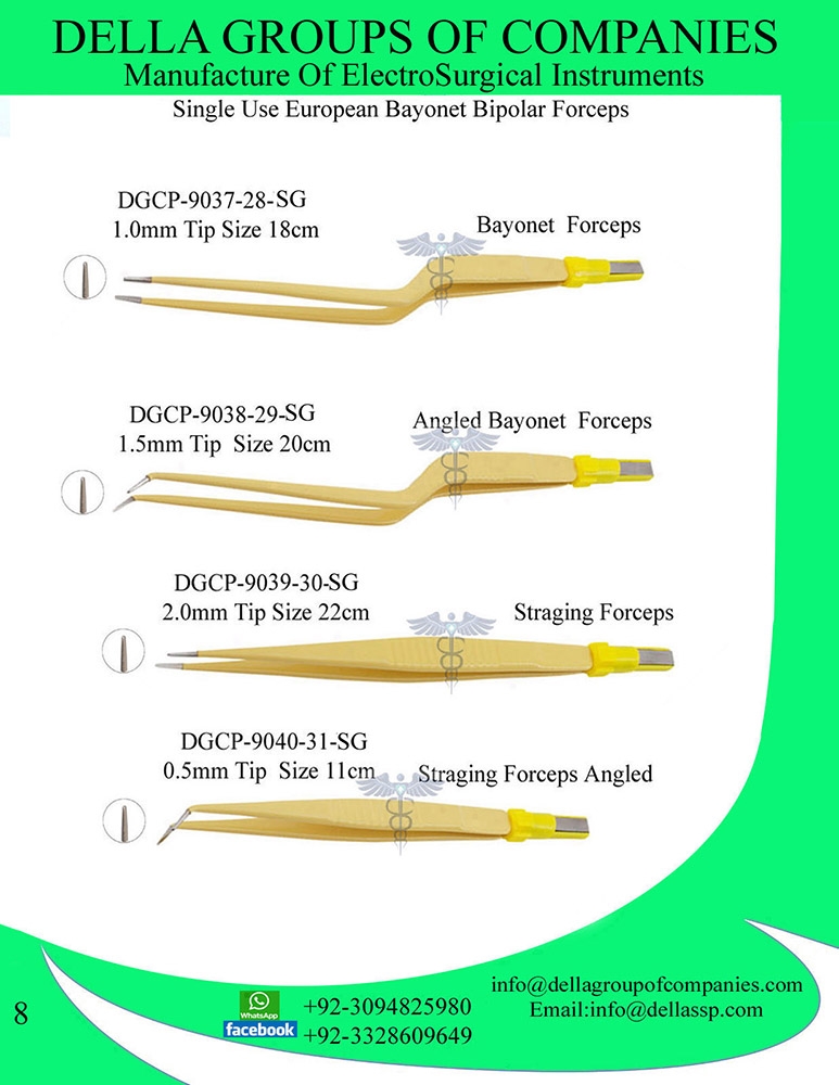 Single Use European Bayonet Bipolar Forceps