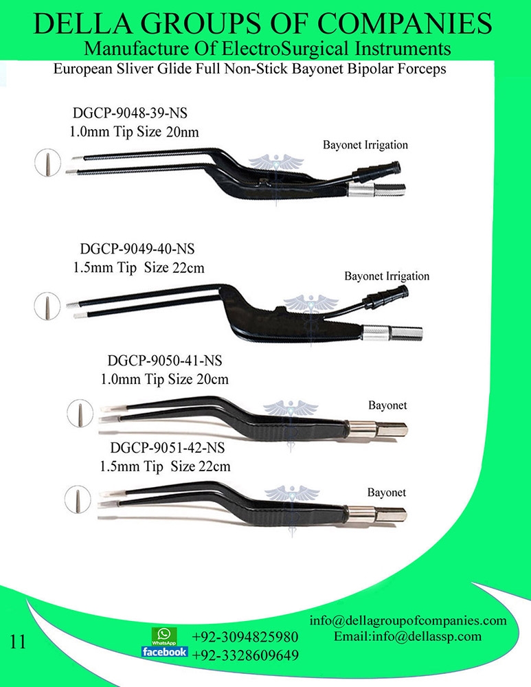 European Sliver Glide Full Non-Stick Bayonet Bipolar Forceps