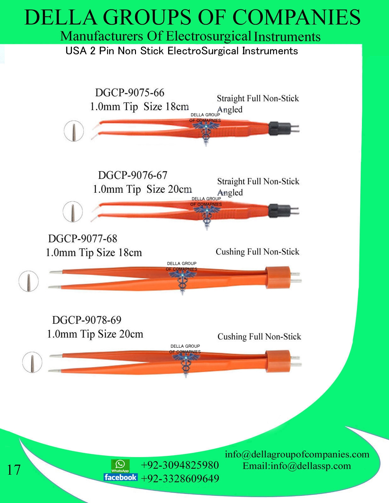USA 2 Pin Non-Stick Bipolar Forcpes