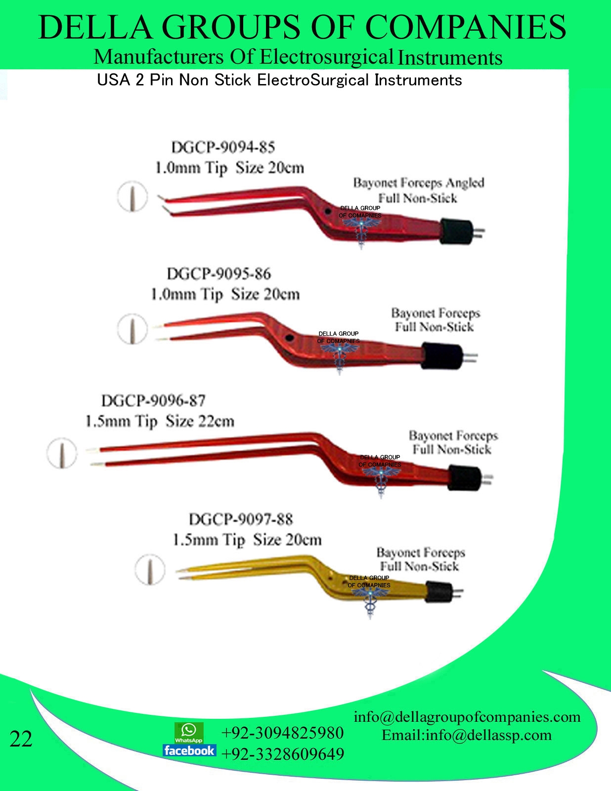 USA 2 Pin Non-Stick Bipolar Forcpes