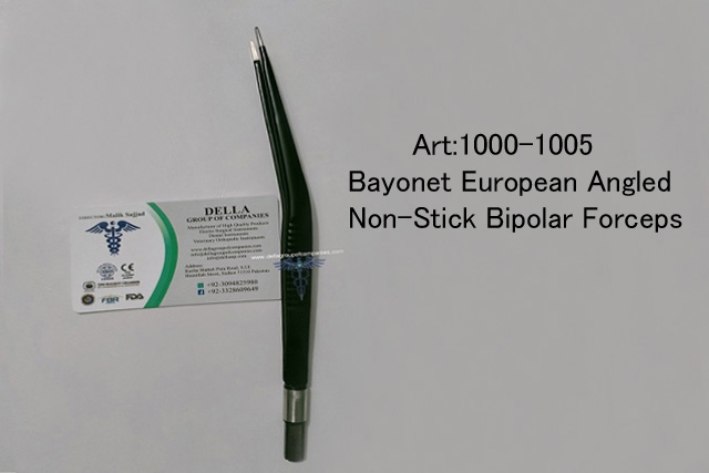 Bayonet European Angled  Non-Stick Bipolar Forceps