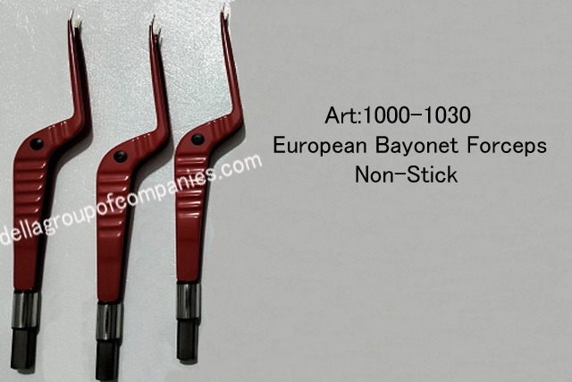 European Bayonet Forceps Non-Stick Curved  