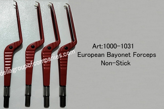 European Bayonet Forceps Non-Stick Curved  