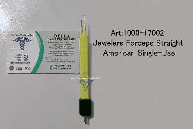 Jewelers Forceps Straight  American Single-Use