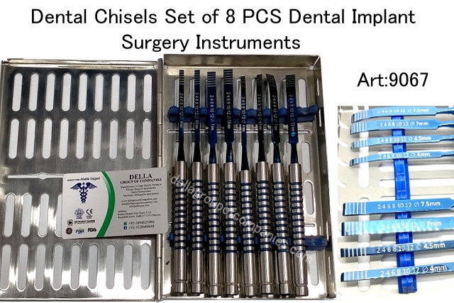 Bone Chisel  Set Of 8 Pcs Dental Implant Surgery Instruments