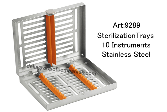 Locking  Sterilization Trays 10 Instruments Stainless Steel   