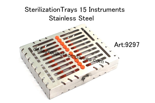 Locking Sterilization Trays 15 Instruments Stainless Steel  