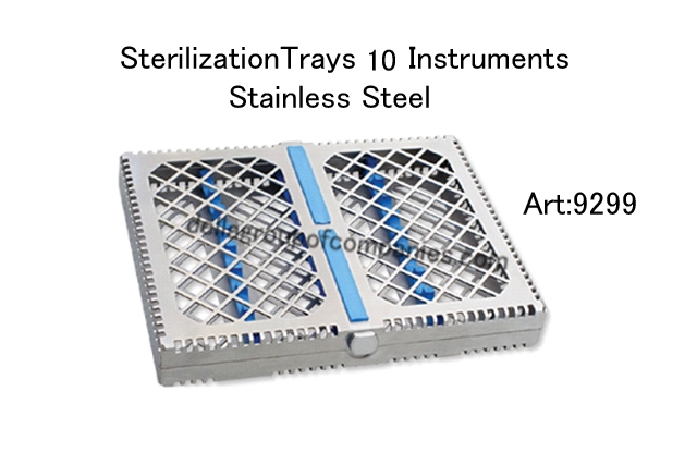 Locking Sterilization Trays 10 Instruments Stainless Steel 
