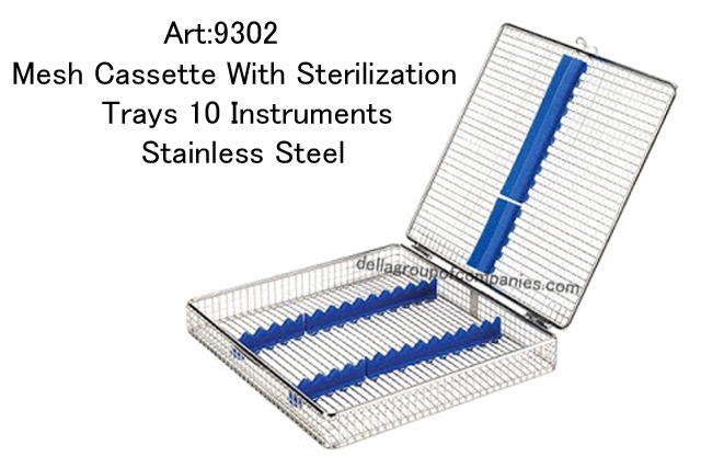 Mesh Cassette with Inserts  Sterilization Trays Instruments Stainless Steel 