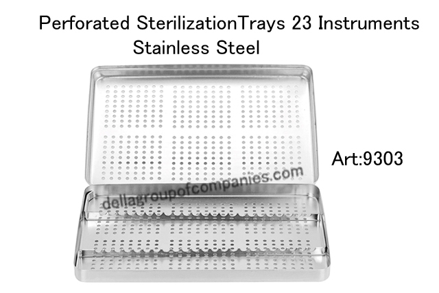 Perforated Sterilization Trays 23 Instruments Stainless Steel   