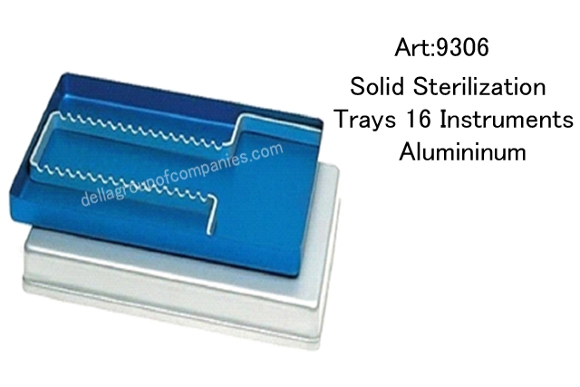 Solid Sterilization Trays 16 Instruments Alumininum  