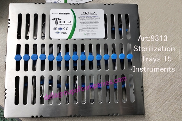 Locking Sterilization Trays 15 Instruments Stainless Steel 