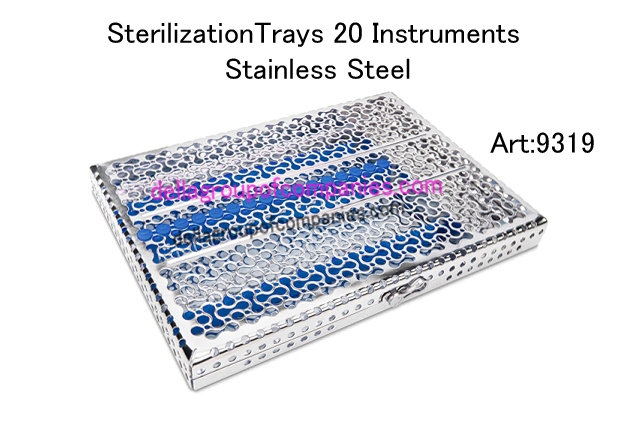 Locking Sterilization Trays  20 Instruments Stainless Steel  