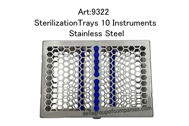 Locking Sterilization Trays 10 Instruments Stainless Steel 