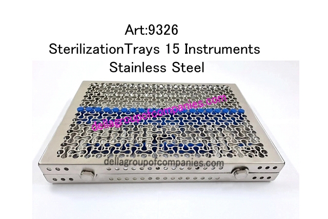 Locking Sterilization Trays 15 Instruments Stainless Steel  