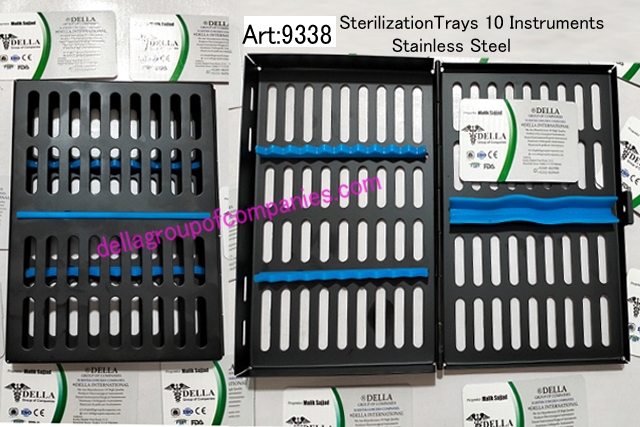Locking Sterilization Trays 10 Instruments Stainless Steel  