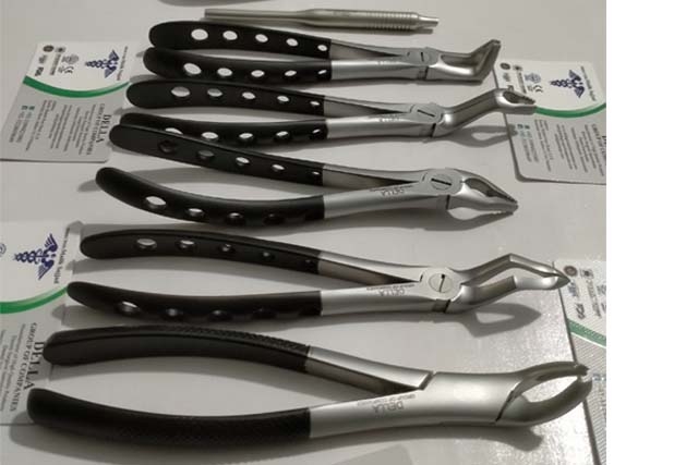Dental English Roba Extraction Forceps Plasma Black color set of 7 Pcs