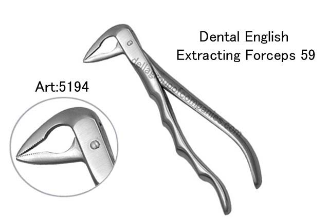 Dental English  Extraction Forceps Gold   Anatomical & finger Handle