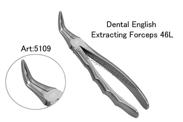 Dental English  Extraction Forceps Gold   Anatomical & finger Handle