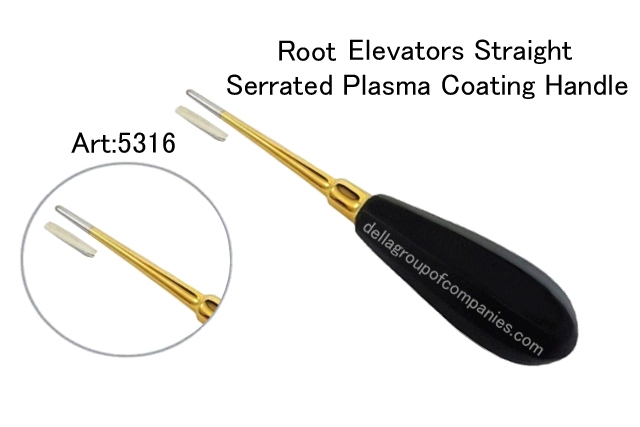 Root  Elevator Straight Plasma Coating Handle 