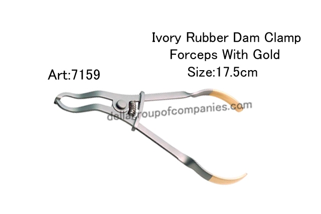  Ivory Rubber Dam Clamp Forceps With Gold           