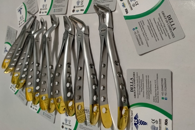 English Roba Extraction Forceps gold set of 7 Pcs