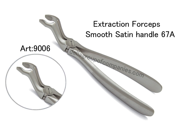Dental Extracting Forceps Smooth Satin Handle