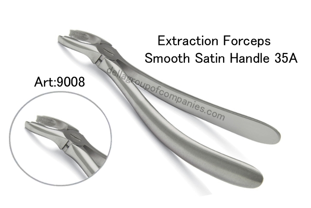 Dental Extracting Forceps Smooth Satin Handle