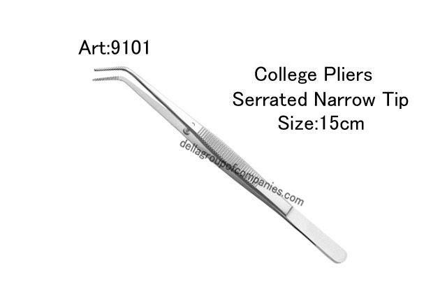 College Plier Serrated Narrow Tip