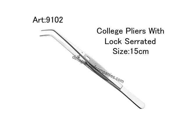 College Pliers With Lock  Serrated  