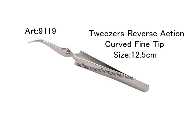Tweezers  Reverse Action Curved Fine Tip 