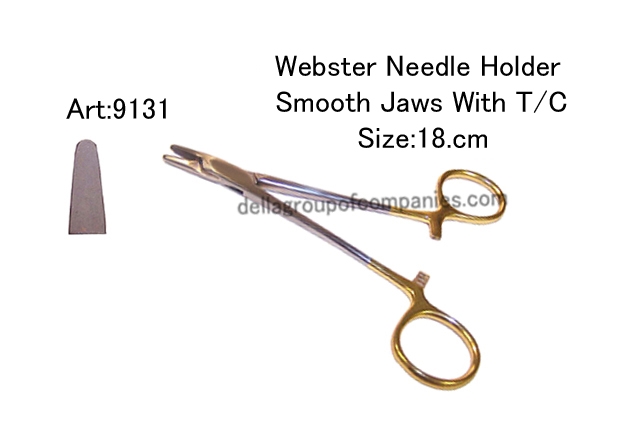 Webster  Needle Holder  T/C  With Smooth Jaws   With Gold Plated Sizes: 15.cm