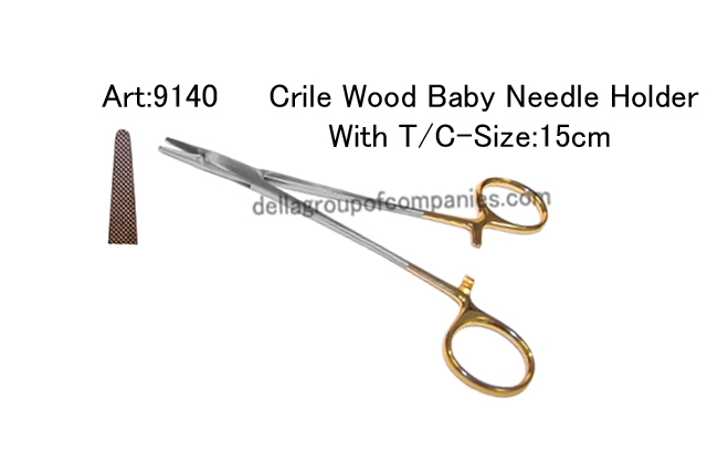 Crile Wood Baby Needle Holder  With TC 