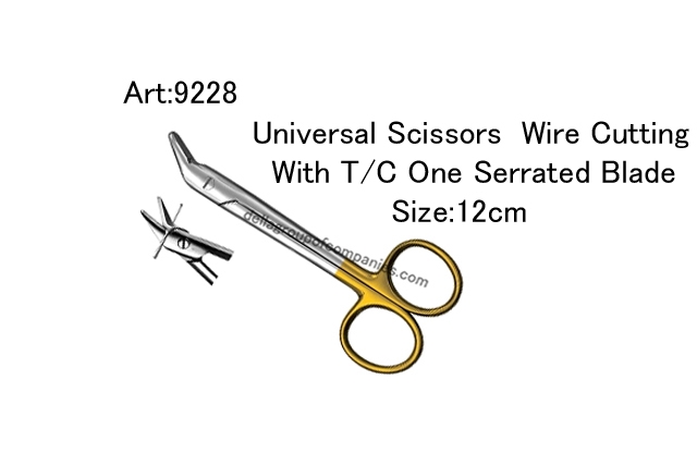 Universal Scissors Wire Cutting  With- T/C- One Serrated Blade  