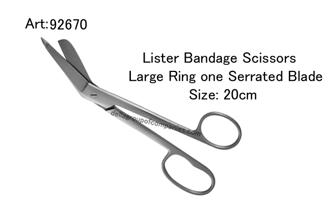 Lister Bandage Scissors large Ring one serrated blade  