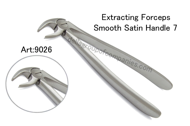 Dental English Extracting Forceps Smooth Satin Handle 