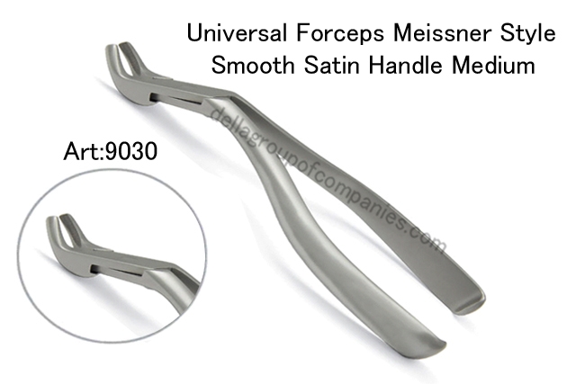 Universal Forceps Meissner Style Smooth Satin Handle - large  